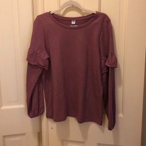 Ruffle Sleeve Sweatshirt